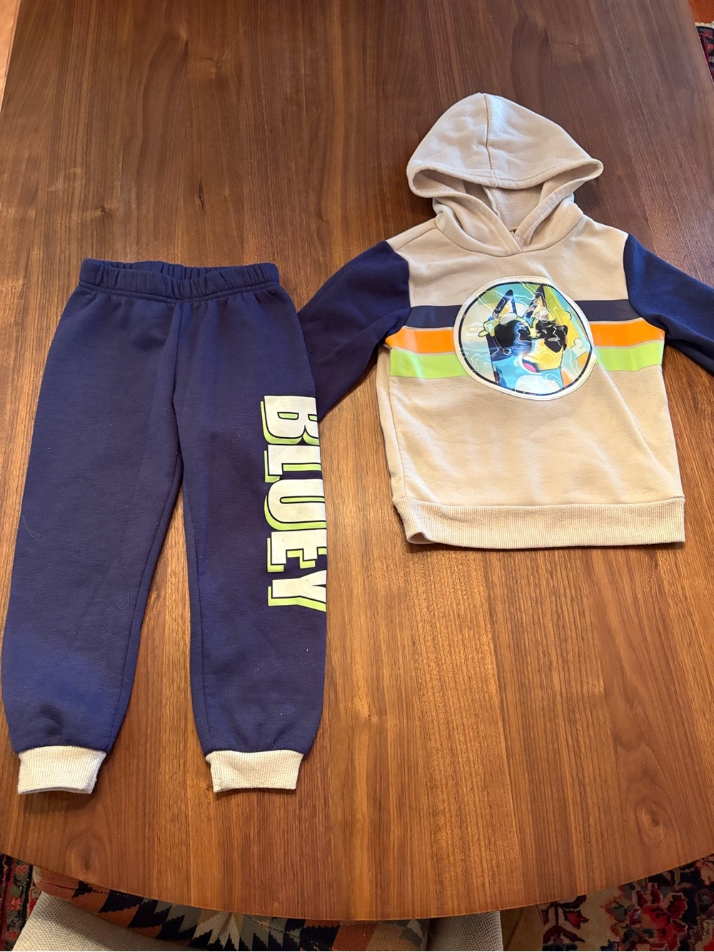 Bluey (Official) Navy & Cream Holograph Hoodie Set (4T)